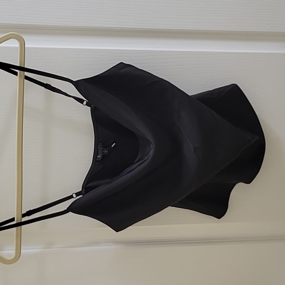 NEW NBD Cowl Neck Strappy Camisole Tank Top in Black Size Small